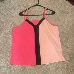 Pink color block Tank